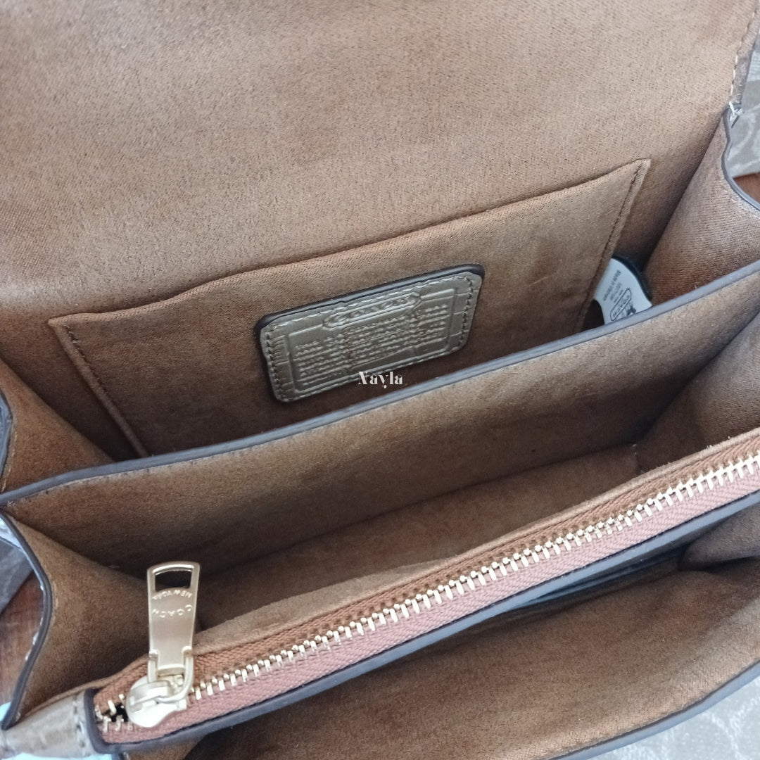 Mini Sac Klare Effet Croco - Beige