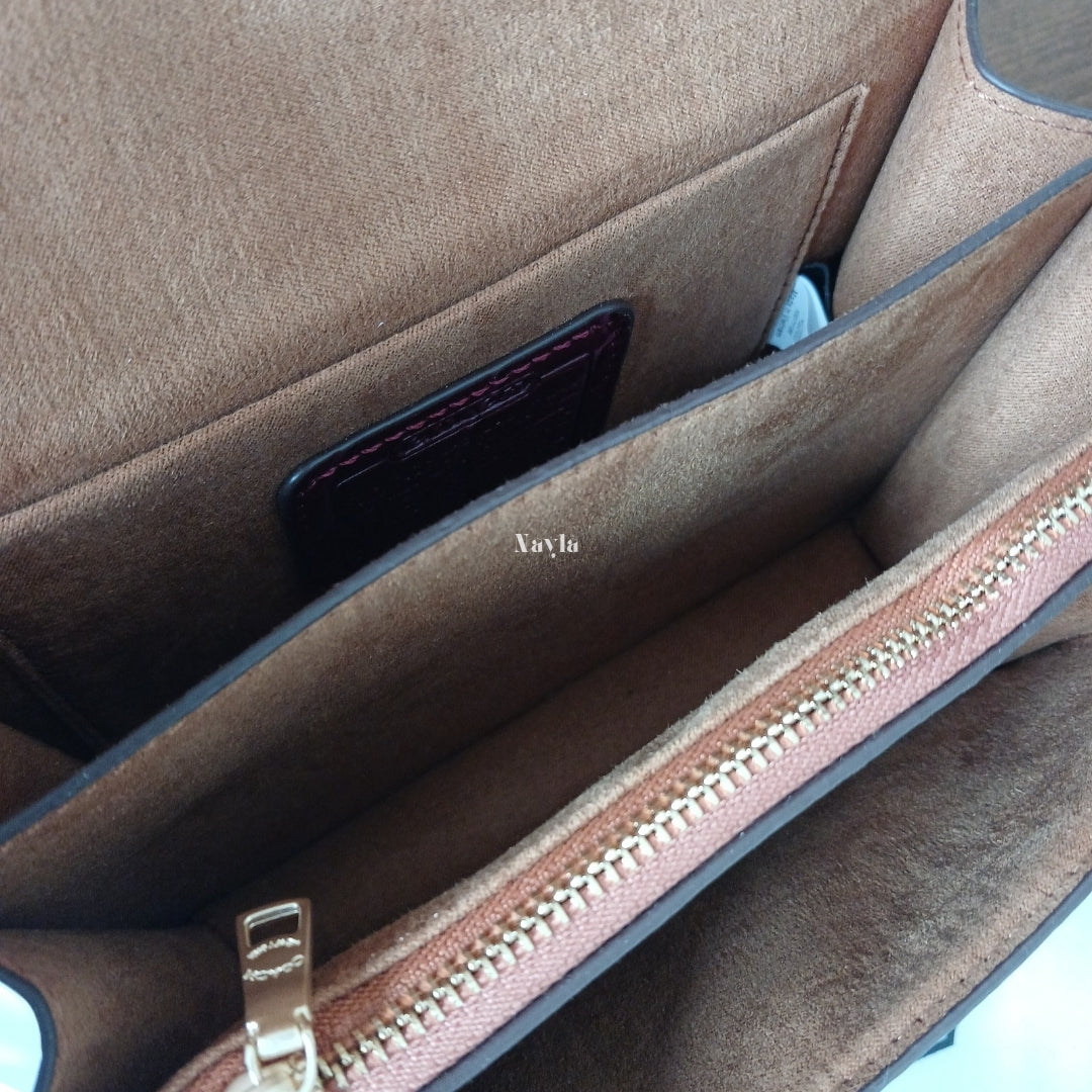 Mini Sac Klare Effet Croco - Bordeaux