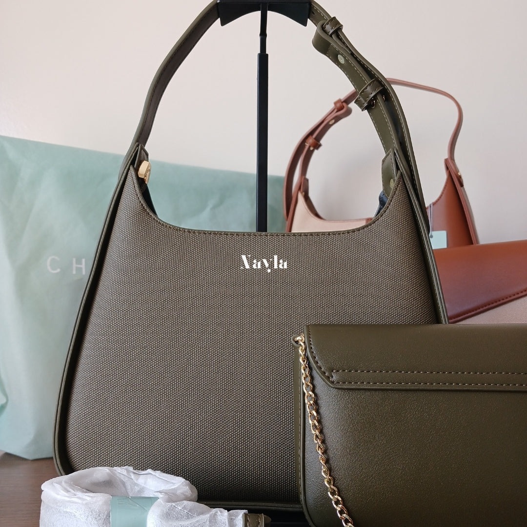 Sac porté épaule Chrisbella 2en1 + Pochette à chaîne dorée