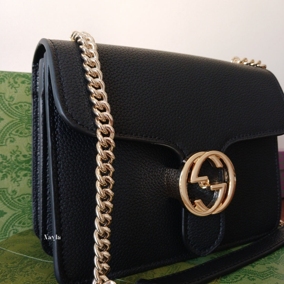 Sac à bandoulière Interlocking - Noir