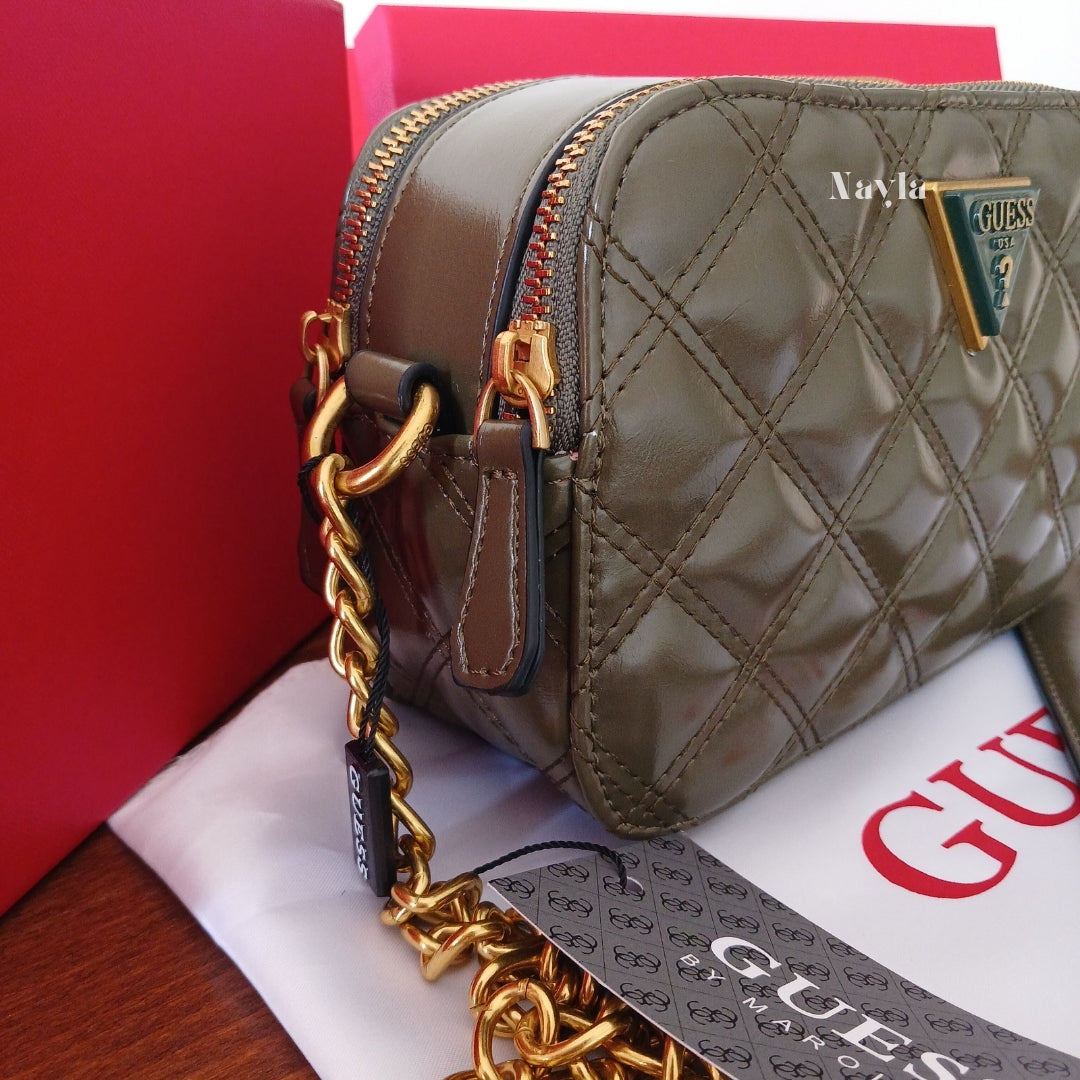 Camera Bag Guess matelassé - Vert Olive