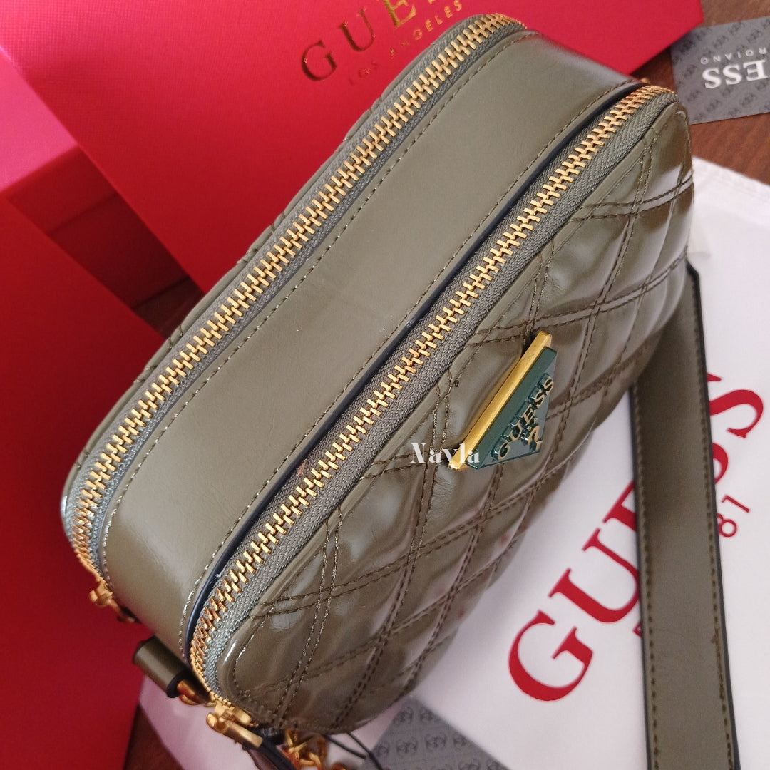 Camera Bag Guess matelassé - Vert Olive