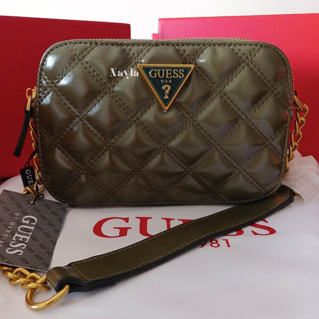 Camera Bag Guess matelassé - Vert Olive