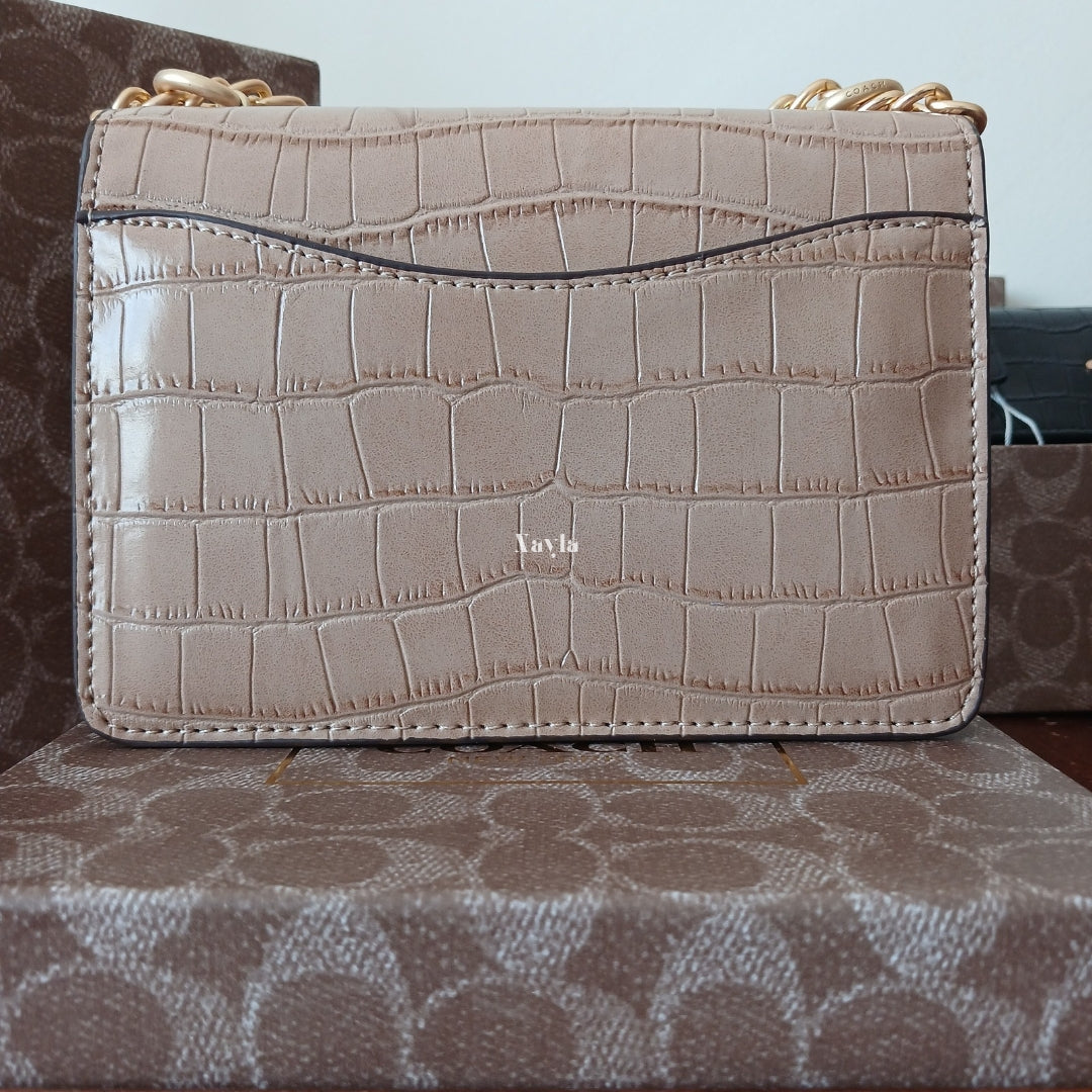 Mini Sac Klare Effet Croco - Beige