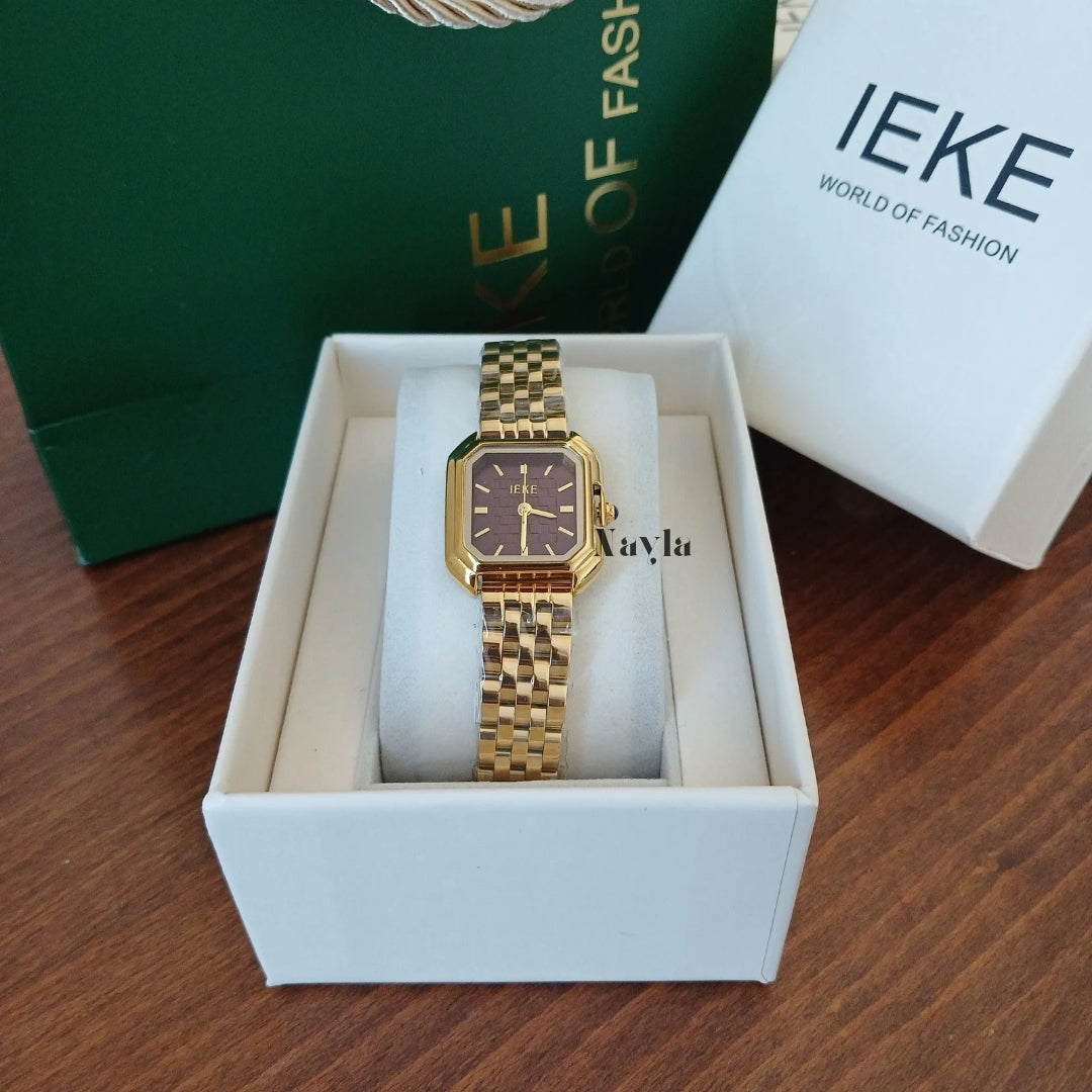 Montre IEKE Classique - Doré / Bordeaux
