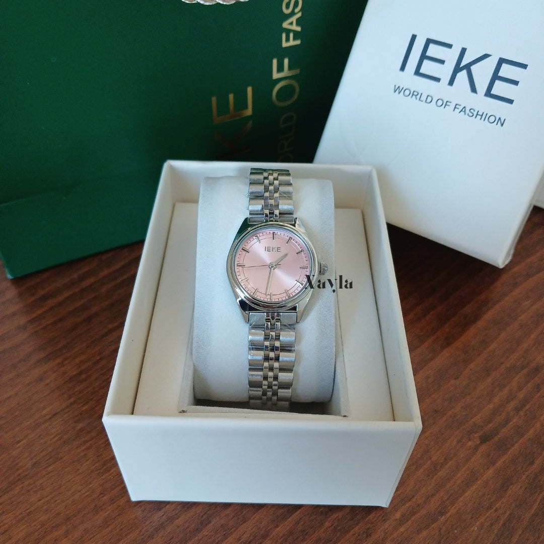 Montre IEKE Classique - Argenté/Rose
