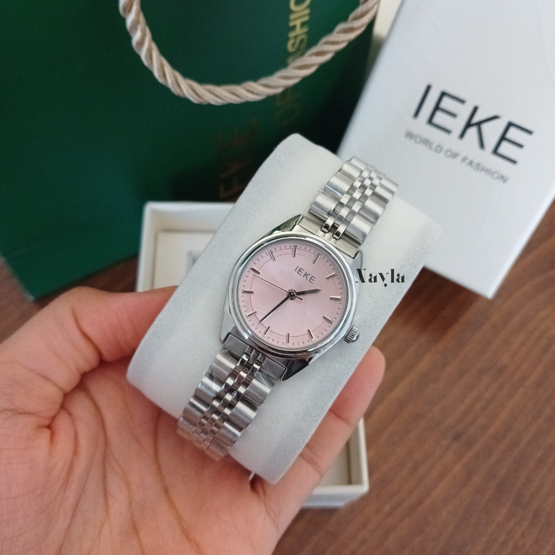 Montre IEKE Classique - Argenté/Rose