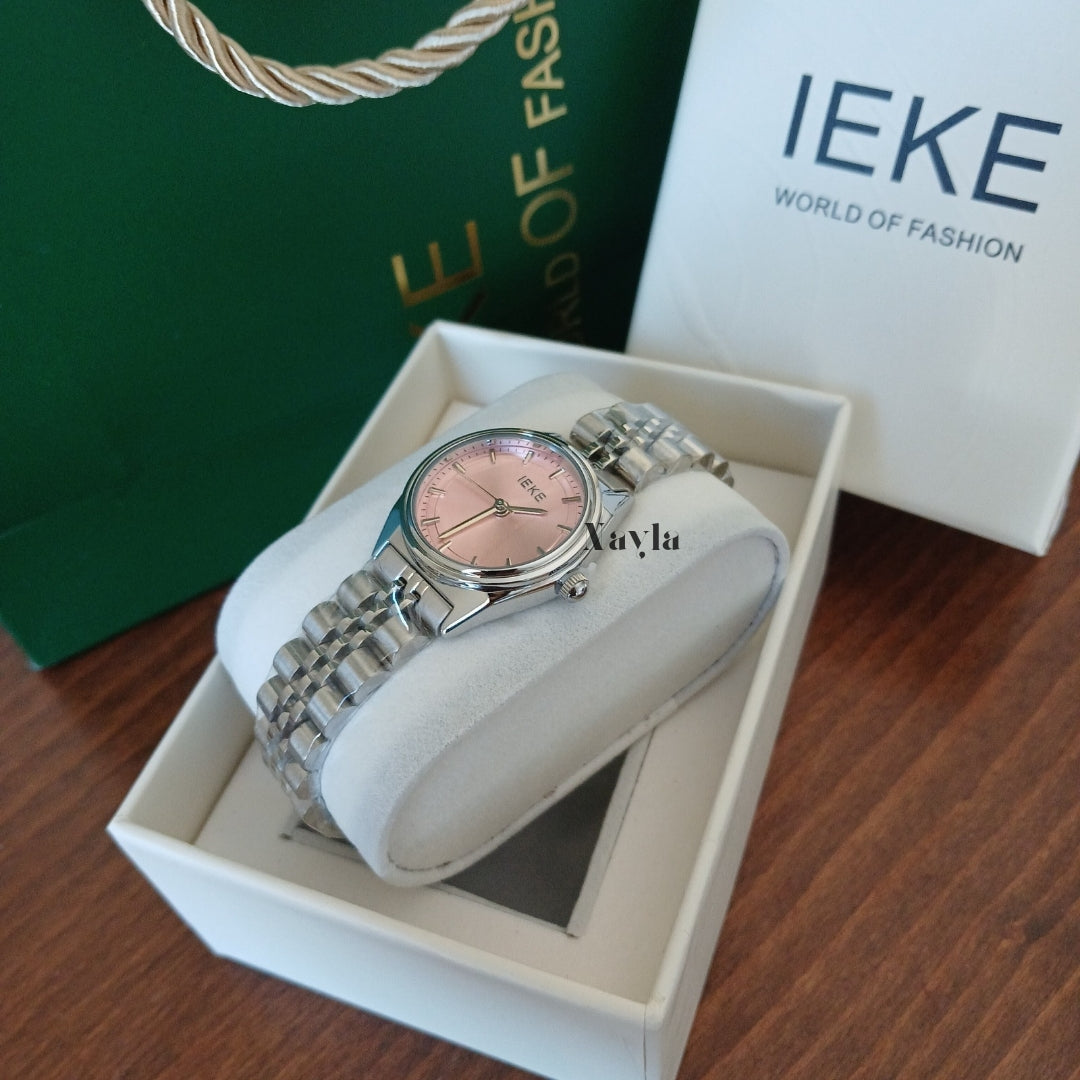 Montre IEKE Classique - Argenté/Rose