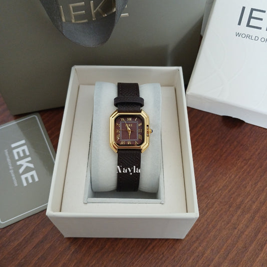 Montre IEKE originale Carré - Marron Chocolat