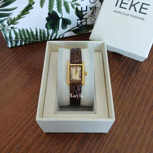 Montre IEKE originale Croco - Marron Chocolat
