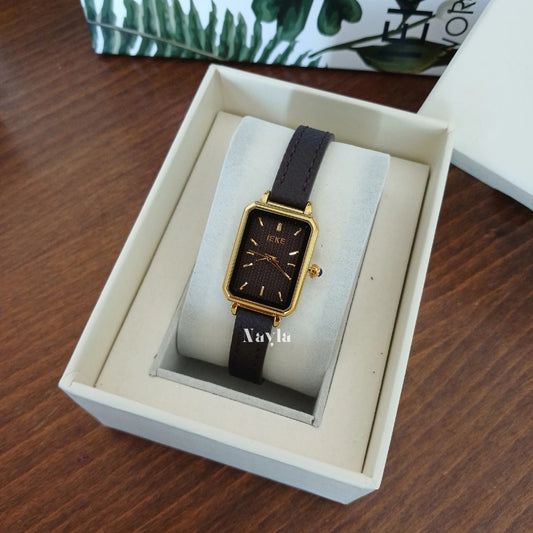 Montre IEKE originale Rectangulaire - Marron Chocolat