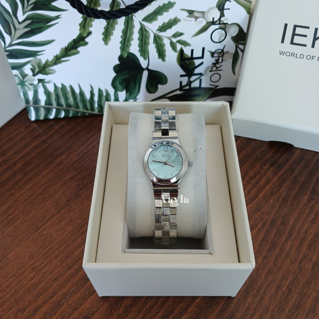 Montre IEKE originale - Argenté/Bleu Ciel