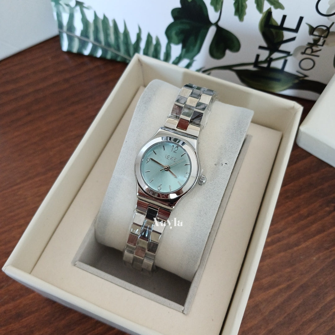 Montre IEKE originale - Argenté/Bleu Ciel