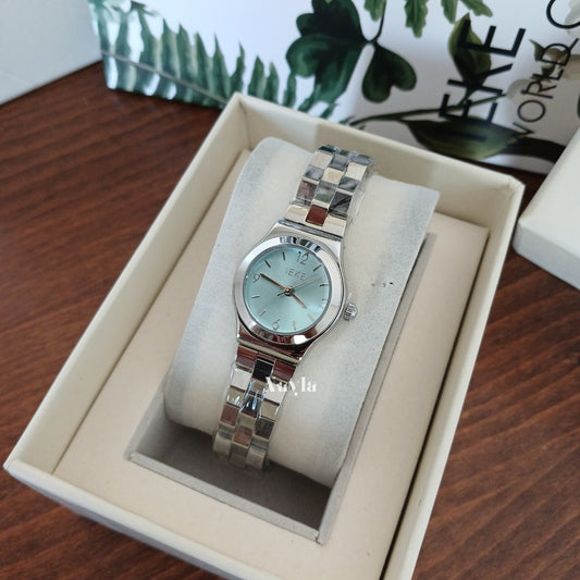 Montre IEKE originale - Argenté/Bleu Ciel