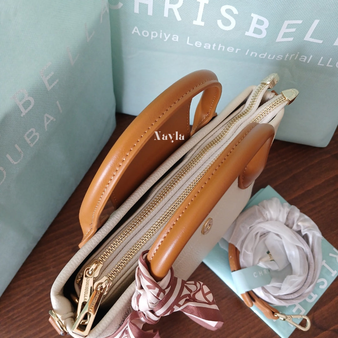 Sac à main Chrisbella Original 2en1 - Beige Clair/Camel