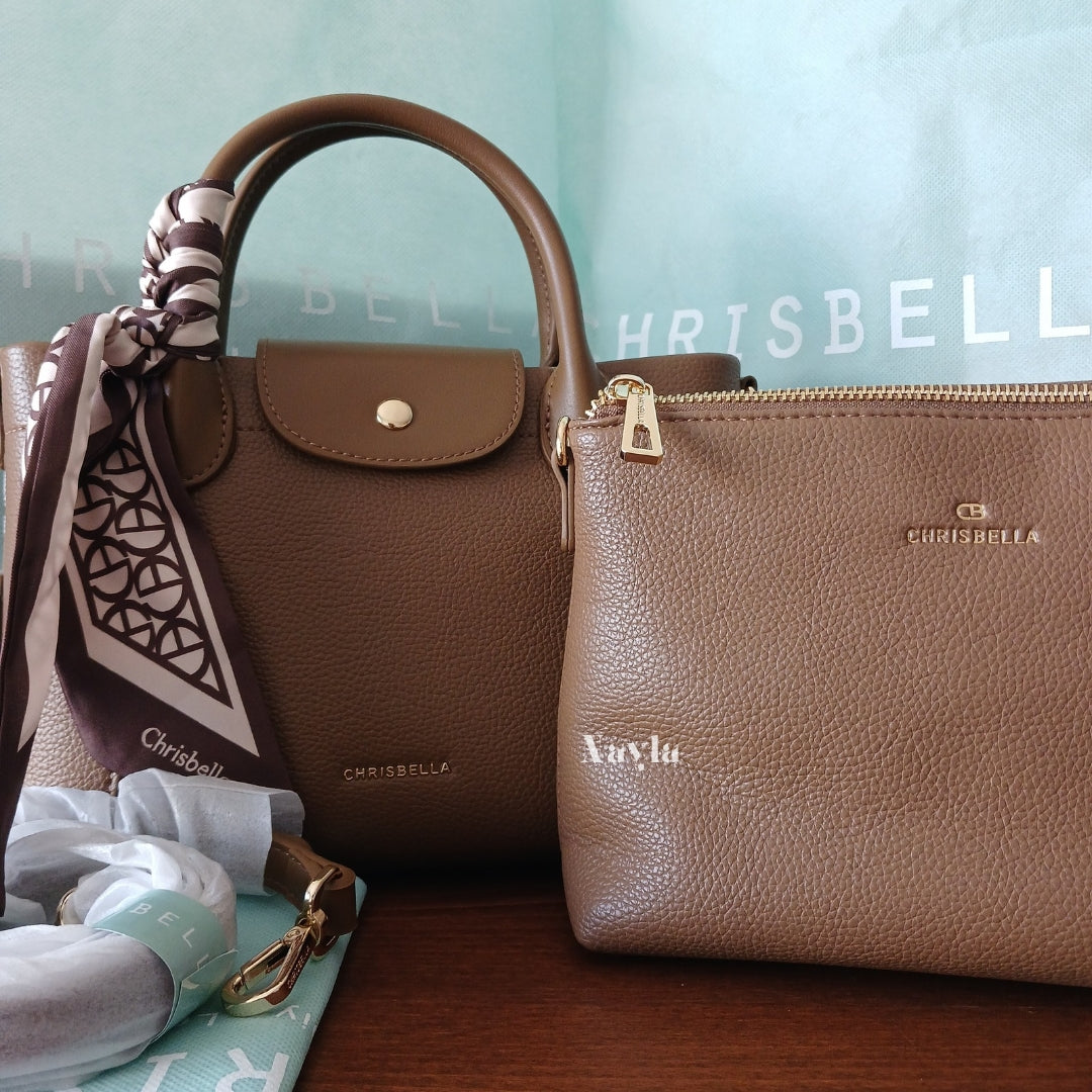 Sac à main Chrisbella Original 2en1 - Marron Chocolat