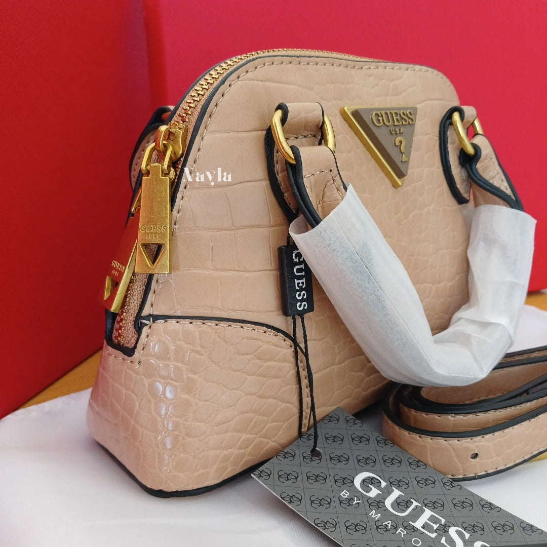 Mini Sac à main Guess - Beige Croco