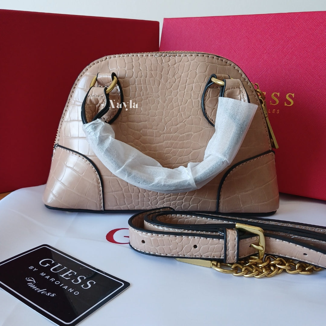 Mini Sac à main Guess - Beige Croco