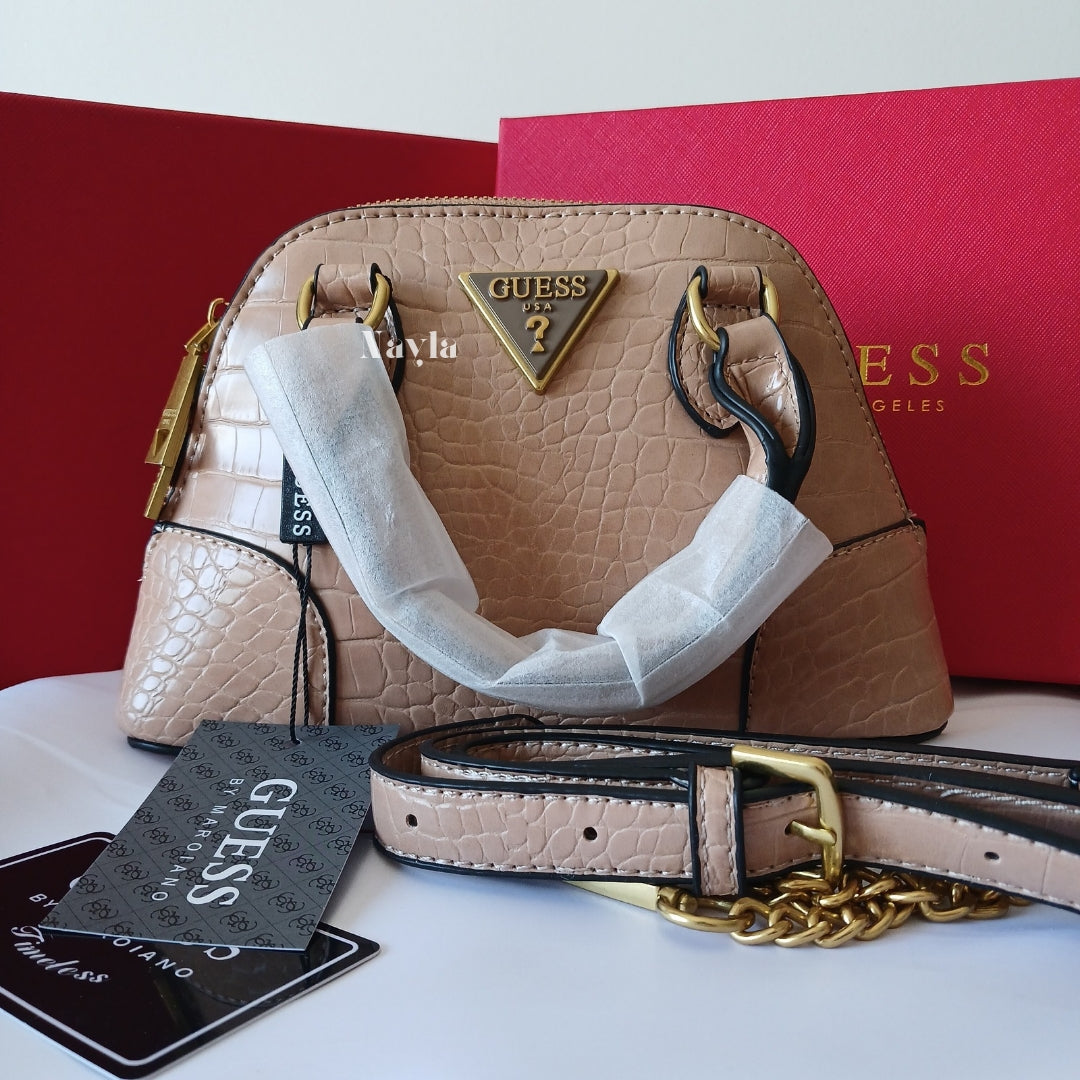 Mini Sac à main Guess - Beige Croco