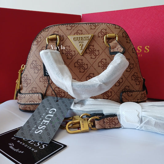 Mini Sac à main Guess - Beige Monogramme