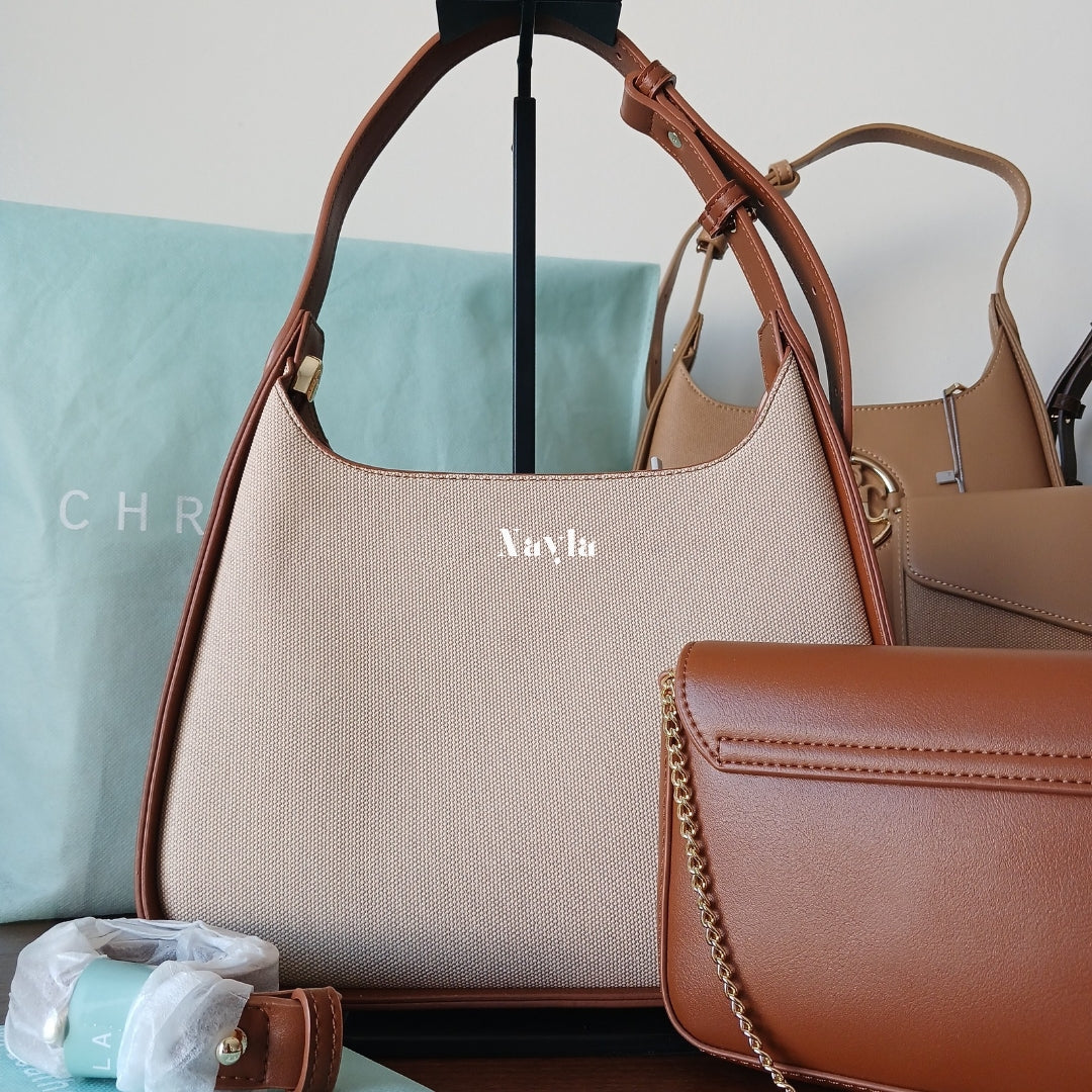 Sac porté épaule Chrisbella 2en1 + Pochette à chaîne dorée