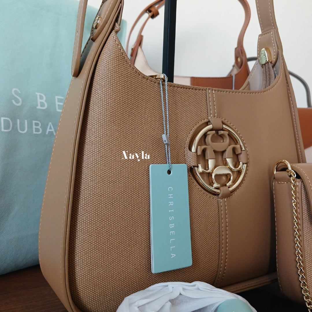 Sac porté épaule Chrisbella 2en1 + Pochette à chaîne dorée