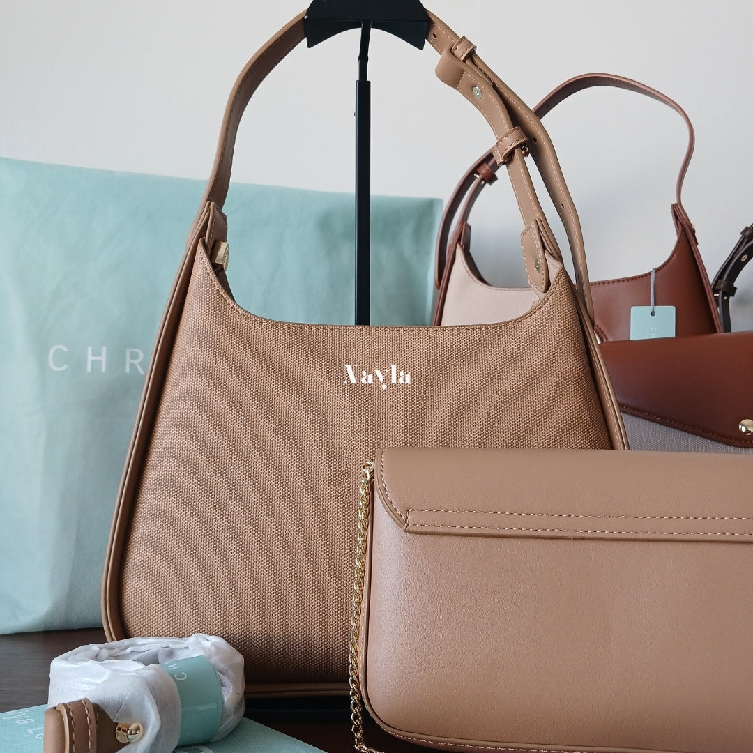 Sac porté épaule Chrisbella 2en1 + Pochette à chaîne dorée