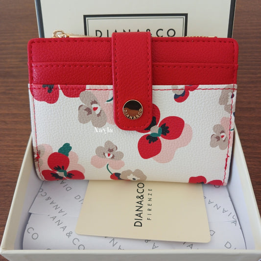 Porte-monnaie Diana&Co fleuri - 797-3 Rouge