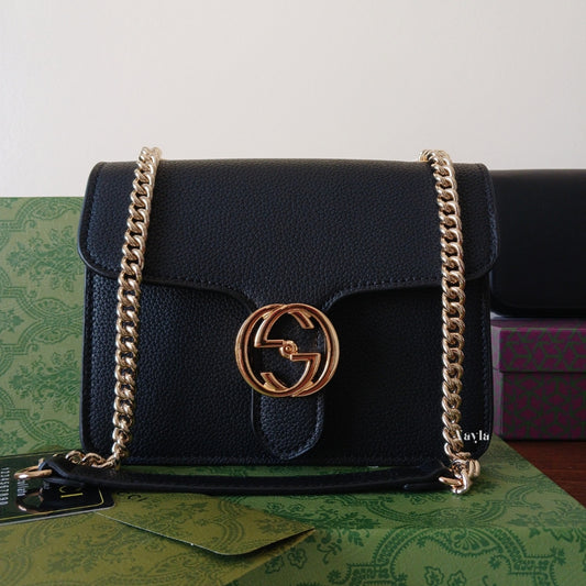 Sac à bandoulière Interlocking - Noir